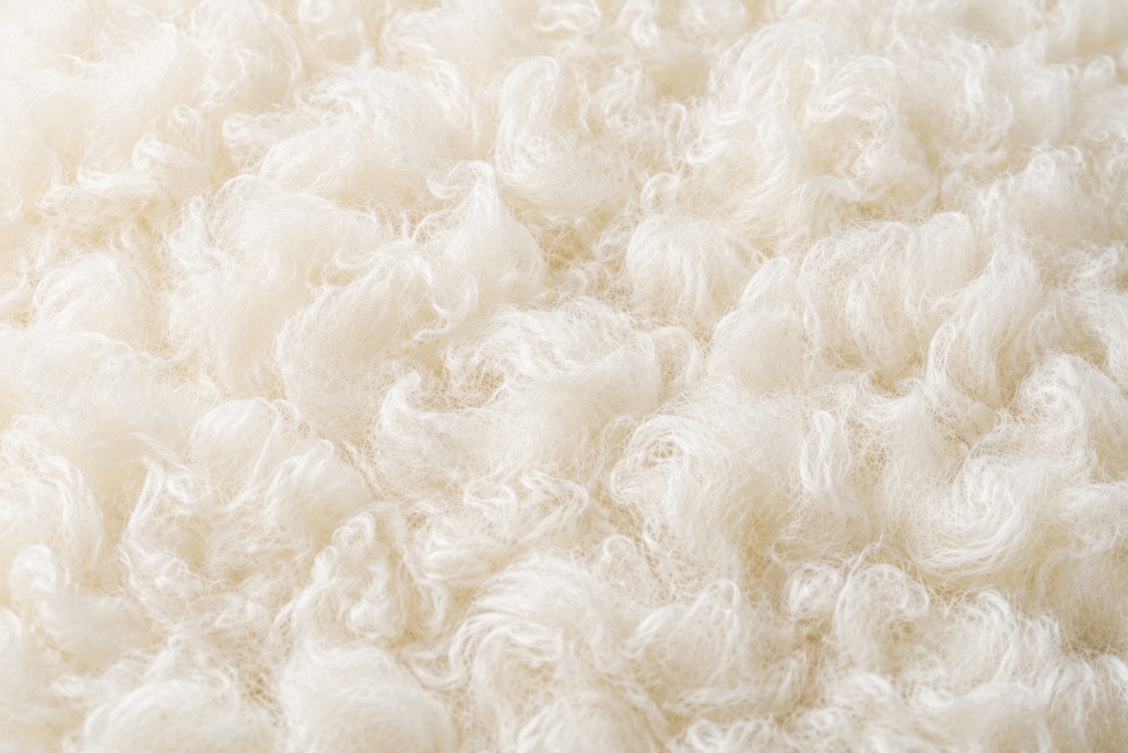 Close-up illustration of soft white AirFeel fibre.