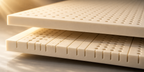 Illustration of two perforated ERGO latex layers, one stacked above the other.
