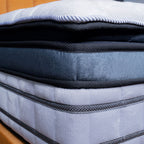 Stack of mattress toppers with visible stitching details