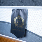 Tag on a mattress with 'Luxury Hotel Series' branding