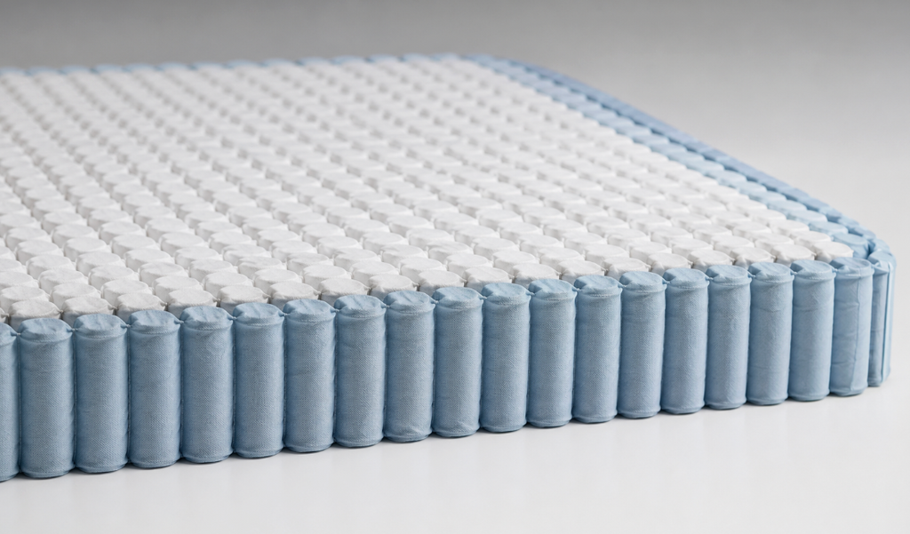 Mattress spring unit on a gray background