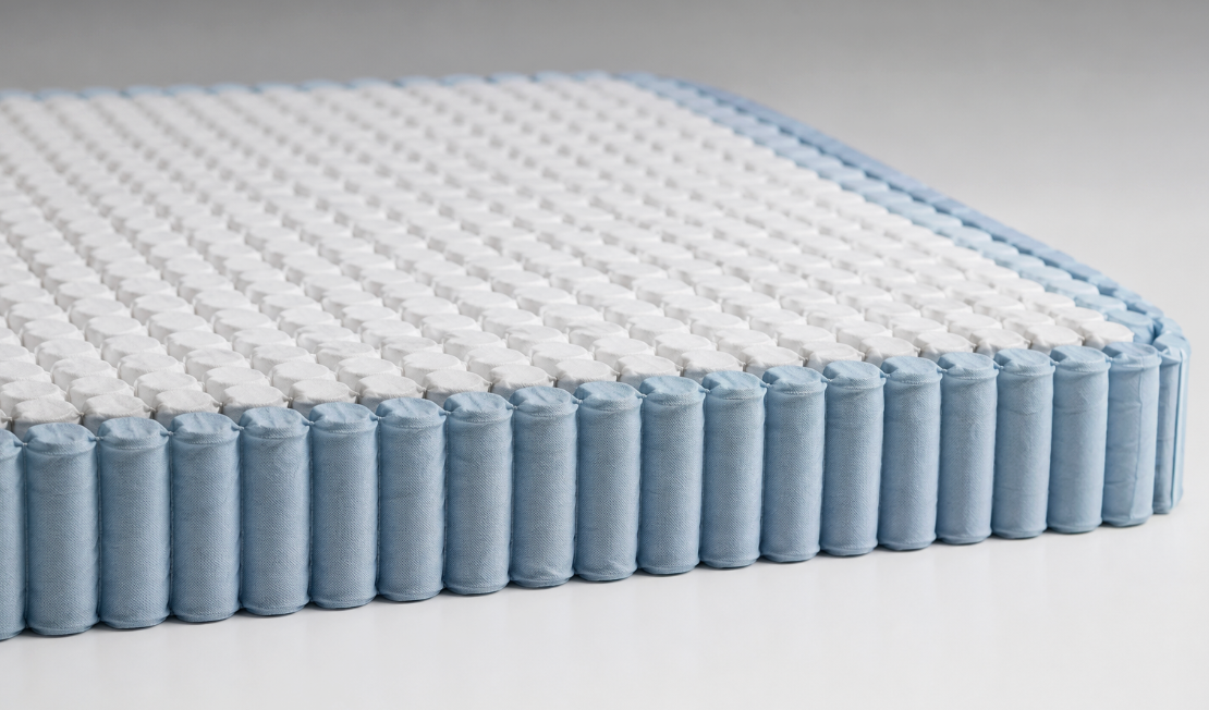 Mattress spring unit on a gray background