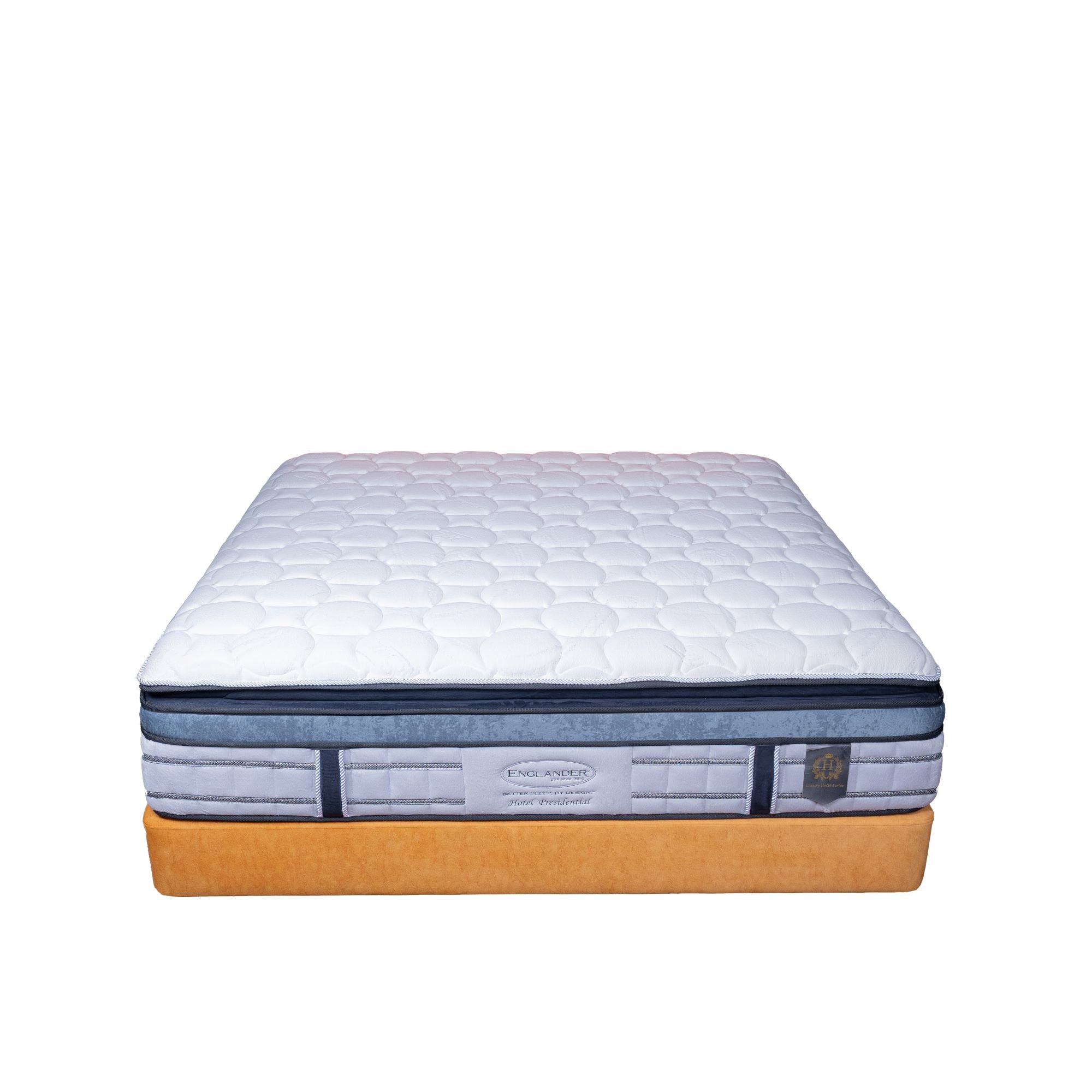 Mattress with visible brand logo on a white background